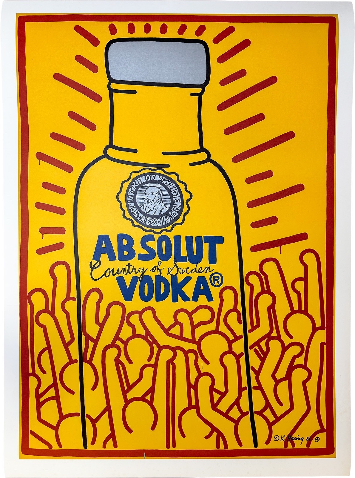 Keith Haring | Absolut Vodka rare vintage lithograph (1986) | MutualArt