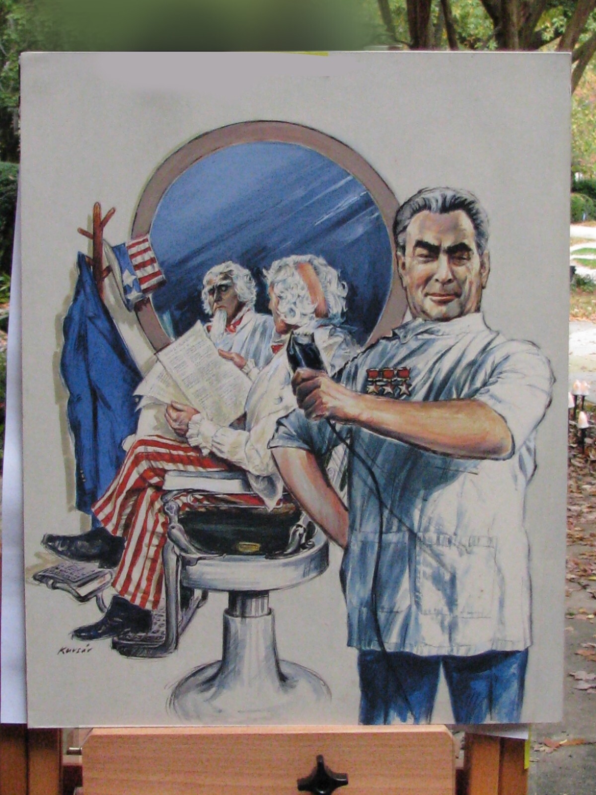 Raymond Kursar | Uncle Sam Getting a Real Clipping (1979) | MutualArt