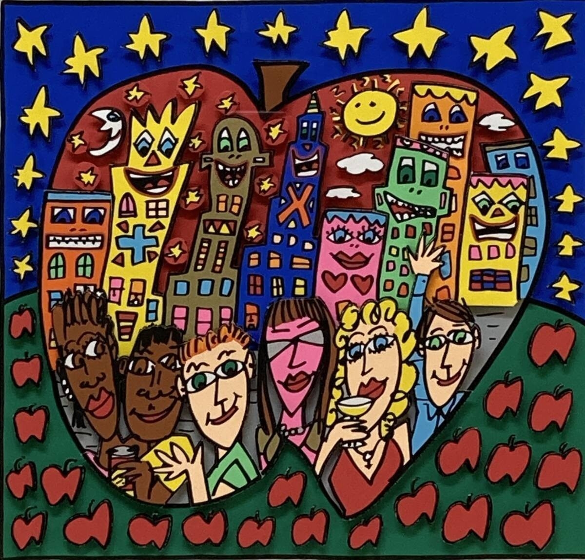 James Rizzi | THE BIG AND LITTLE APPLES (1990 - 1999) | MutualArt