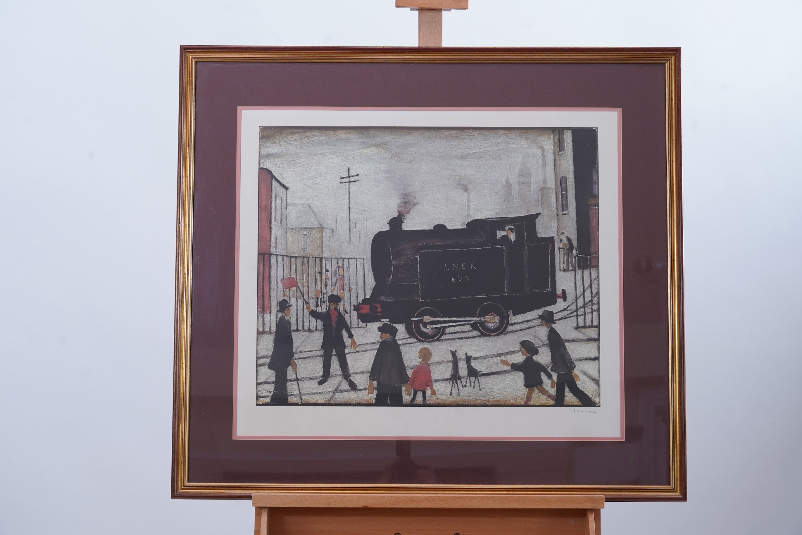 Laurence Stephen Lowry | Level Crossing with Train (1973) | MutualArt