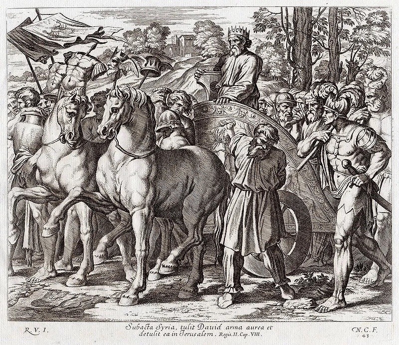 Raphaël | David Brings the Gold Shield to Jerusalem (1649) | MutualArt