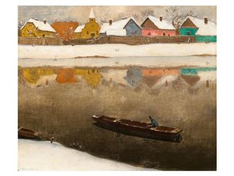 A szolnoki Tabán télen - Dénes Faddi-Förstner