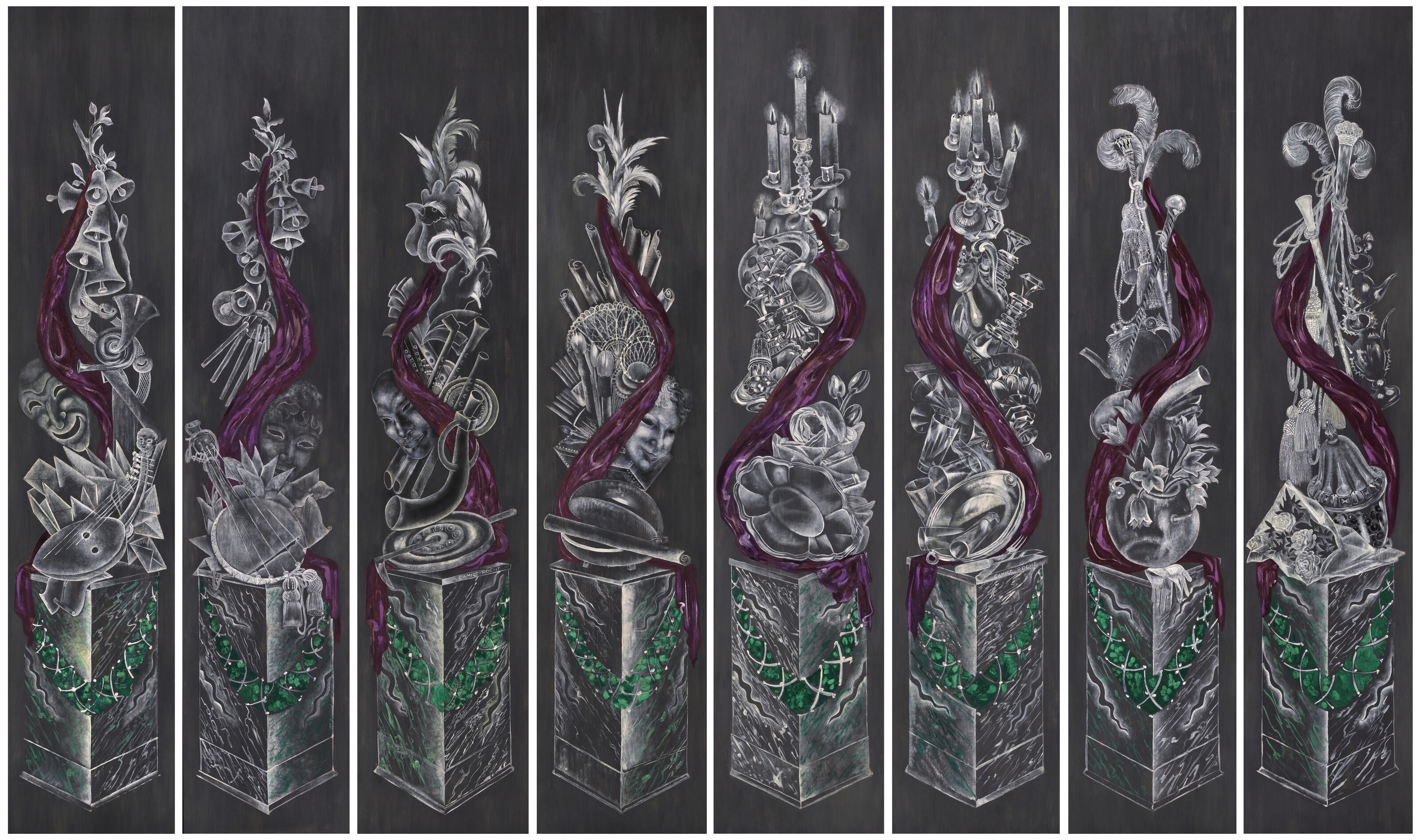 Camille Roche | Set of Eight Panels for Serge Roche's Hôtel Particulier ...