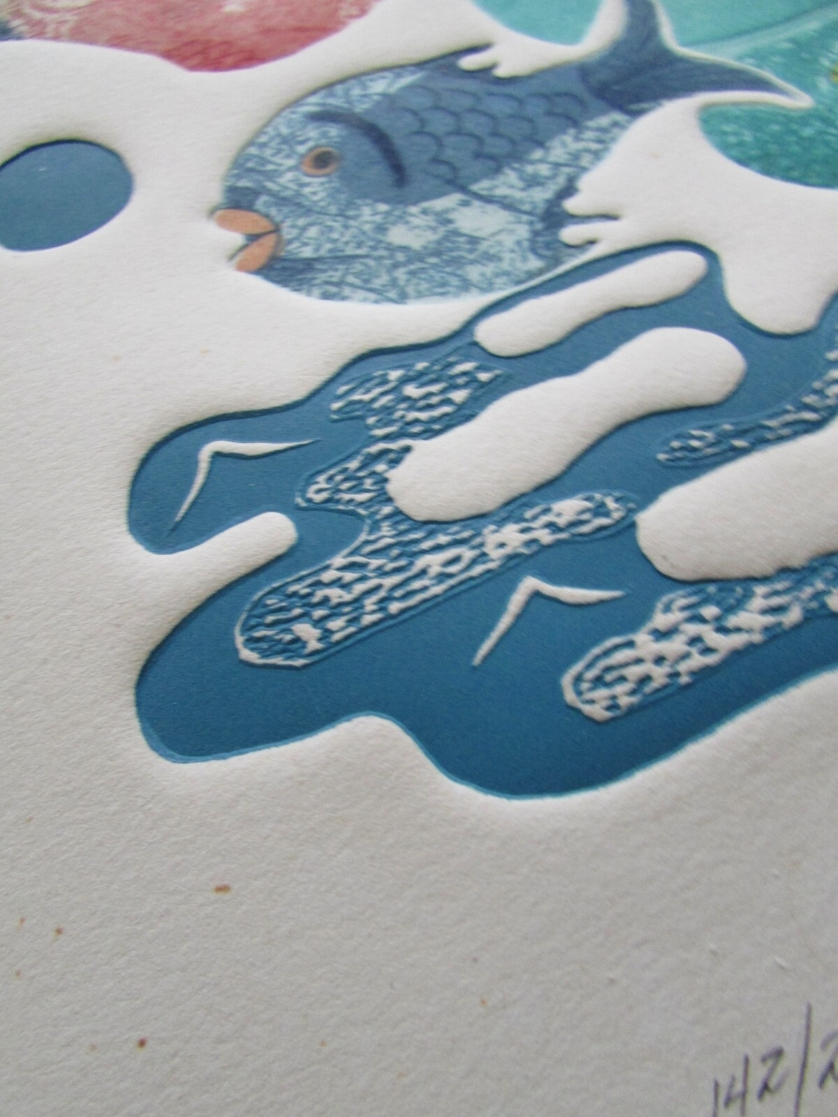 Amram Ebgi | 1980's Intaglio Fish Landscape Intaglio Print Aquarium ...