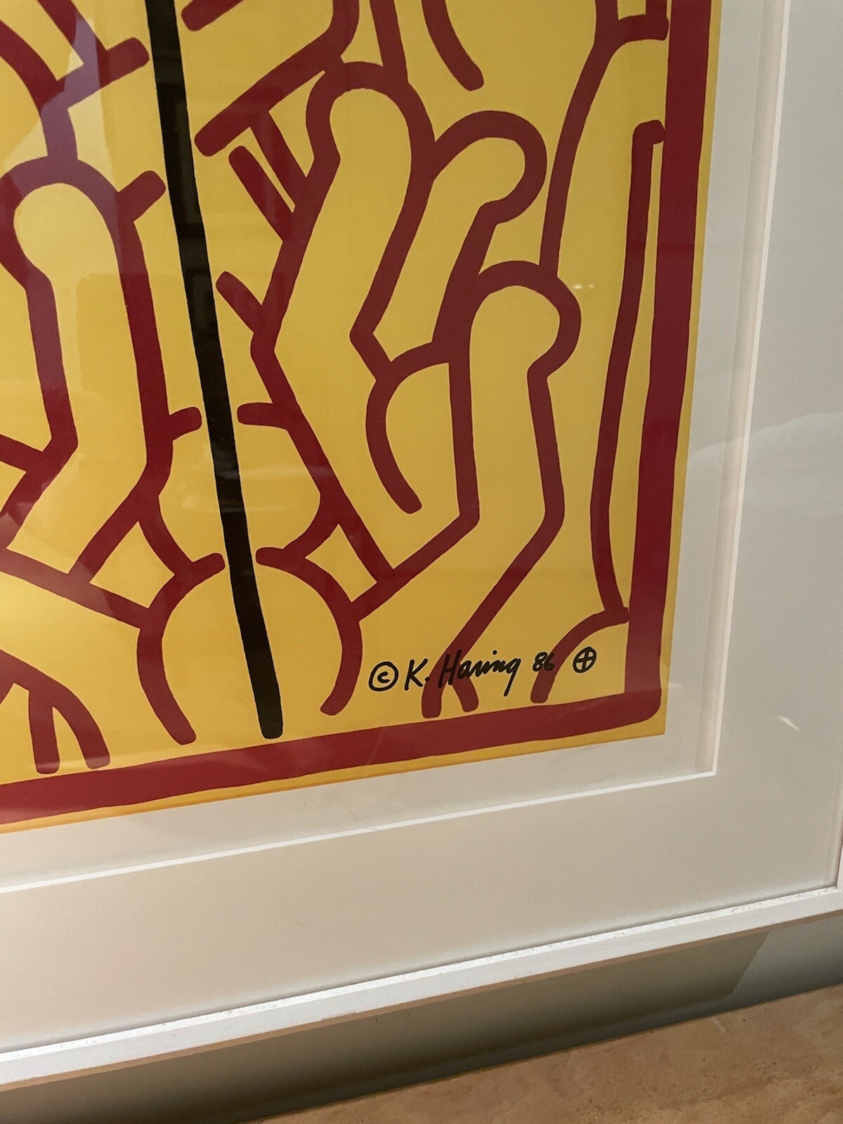 Keith Haring | Vintage Framed Original 1986 Keith Haring Absolut Poster ...