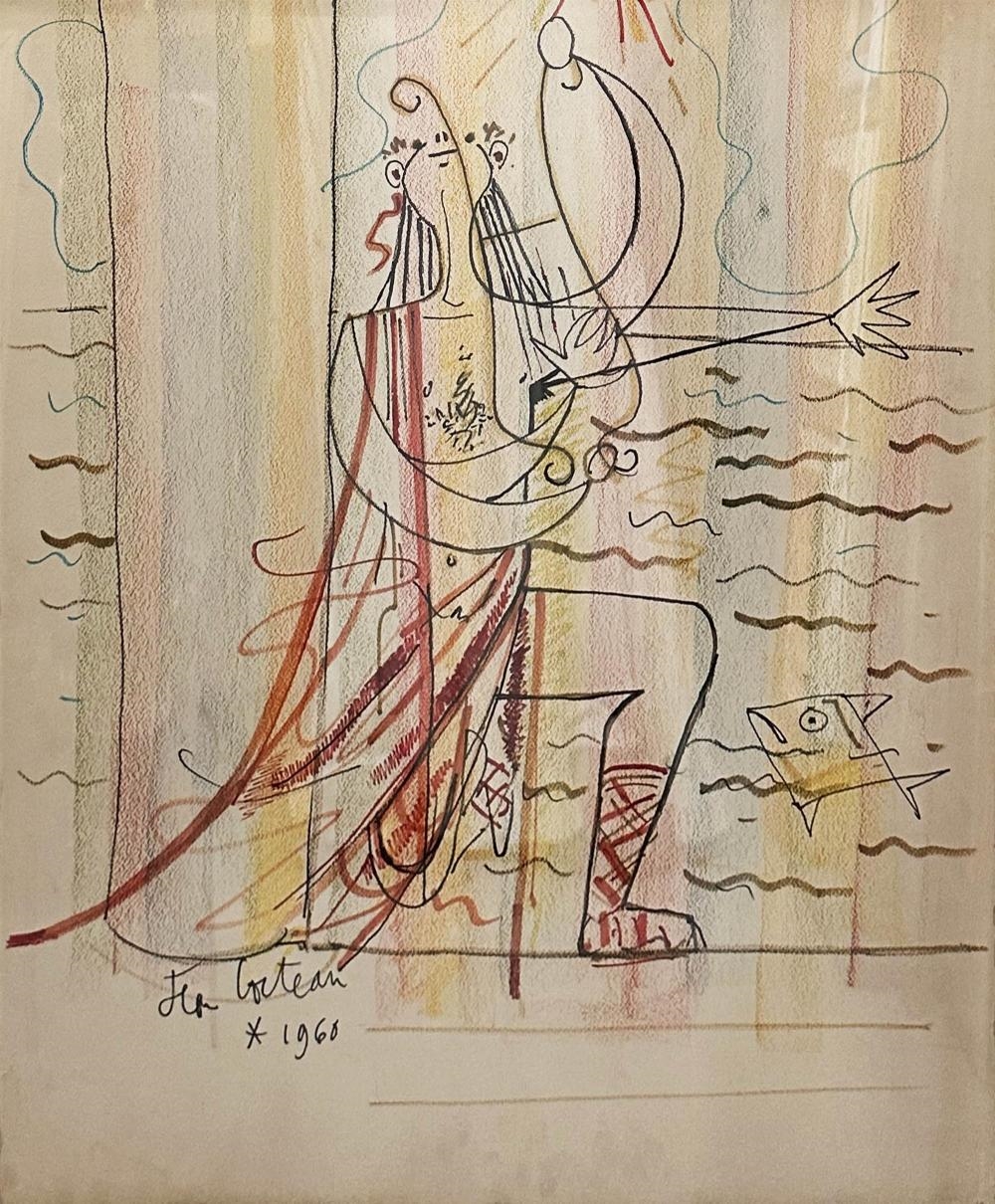 Jean Cocteau | Orpheus charming the fish, Figure (1960) | MutualArt