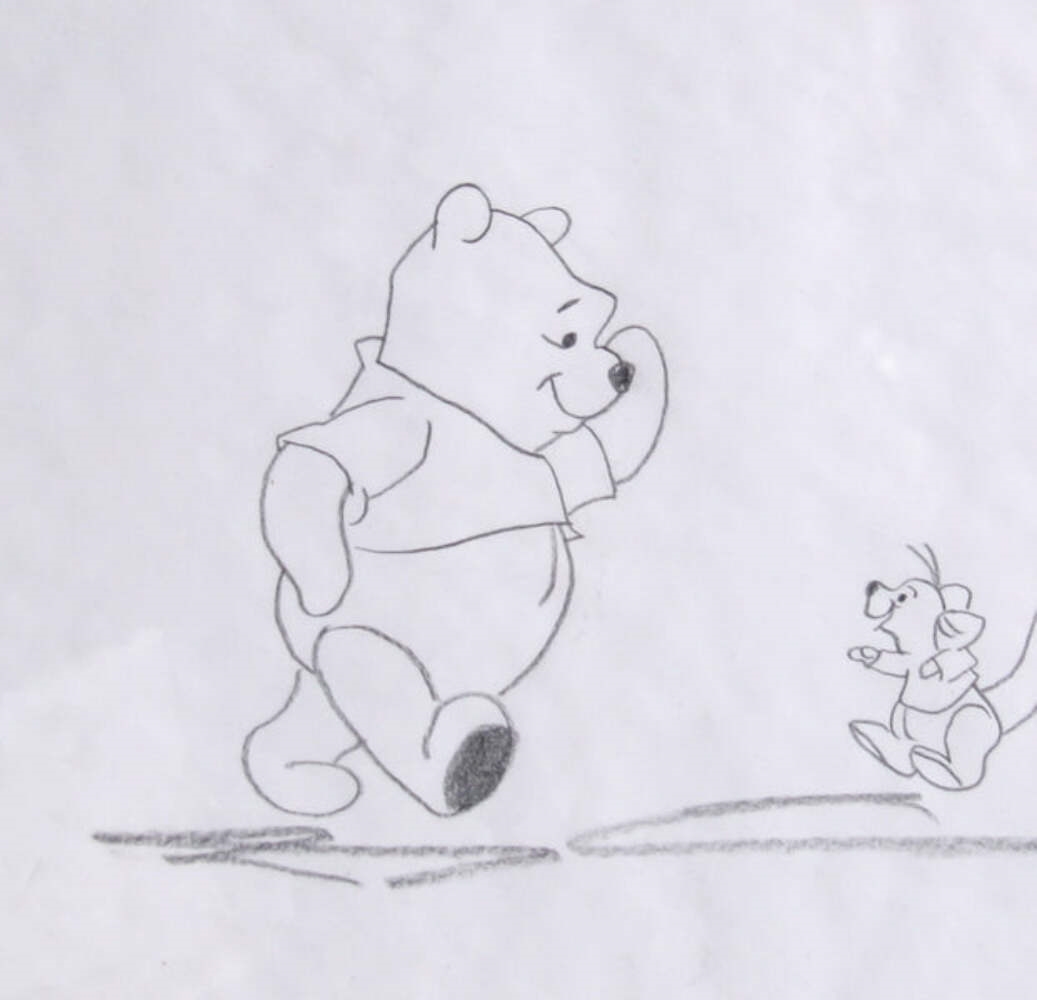 Walt Disney Studios | Roo Talking with Pooh, Hand Painted Production ...