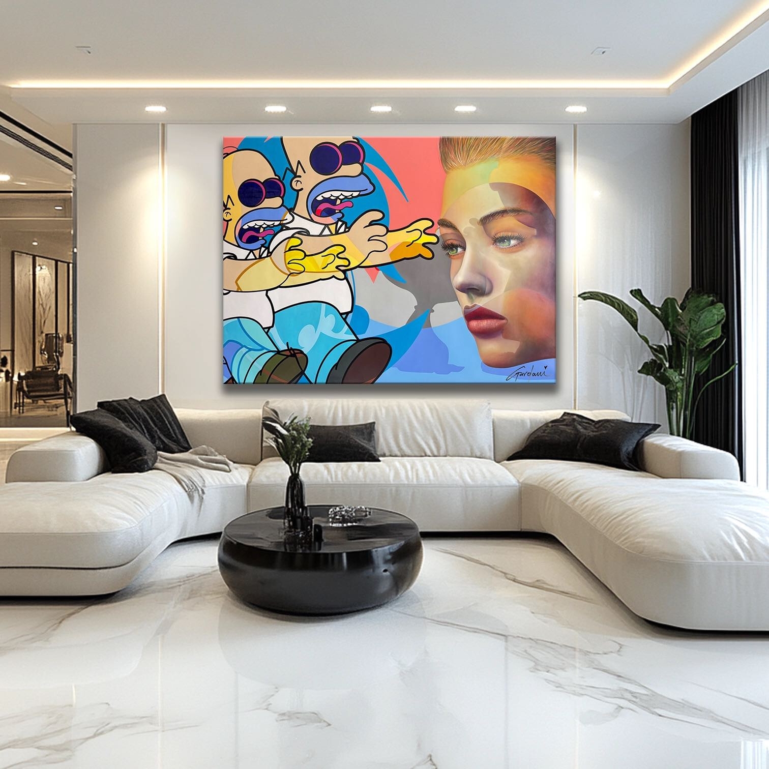 Gardani | The Simpsons and the Muse – Original Painting on Canvas ...