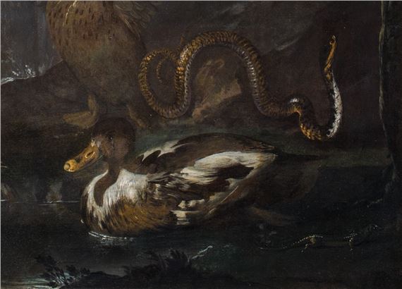Otto Marseus van Schrieck | Large 17th Century Dutch Parrot Snake ...