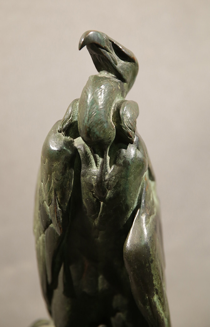 Auguste Nicholas Cain | 19th Century French Bronze Of a Hawk On Top of ...