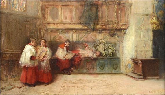 Sabastiano Guzzone | The altar boys (1889) | MutualArt