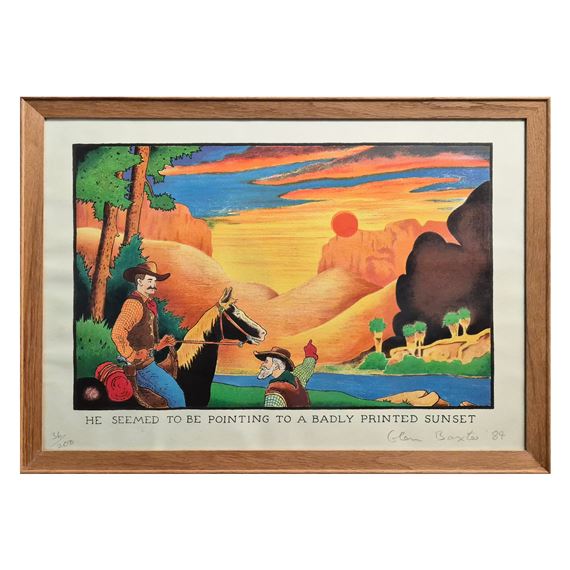 Glen Baxter | Exploding Fork, Cowboy, Schoolgirls | MutualArt