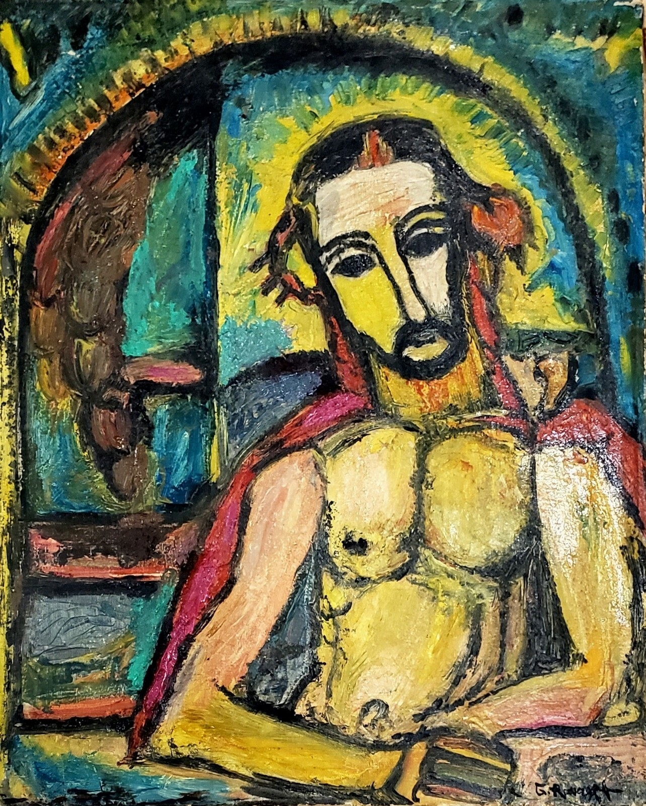 Georges Rouault | JESUS CHRIST OIL ON CANVAS PAINTING (1900 - 1949 ...