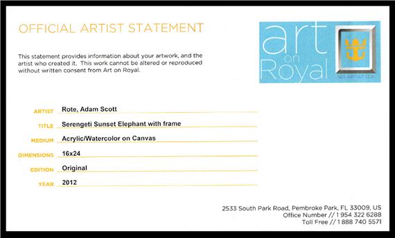 Adam Scott Rote | Original Serengeti Sunset Elephant (2012) | MutualArt