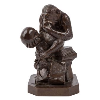 Affe mit Schädel - Wolfgang Hugo Rheinhold