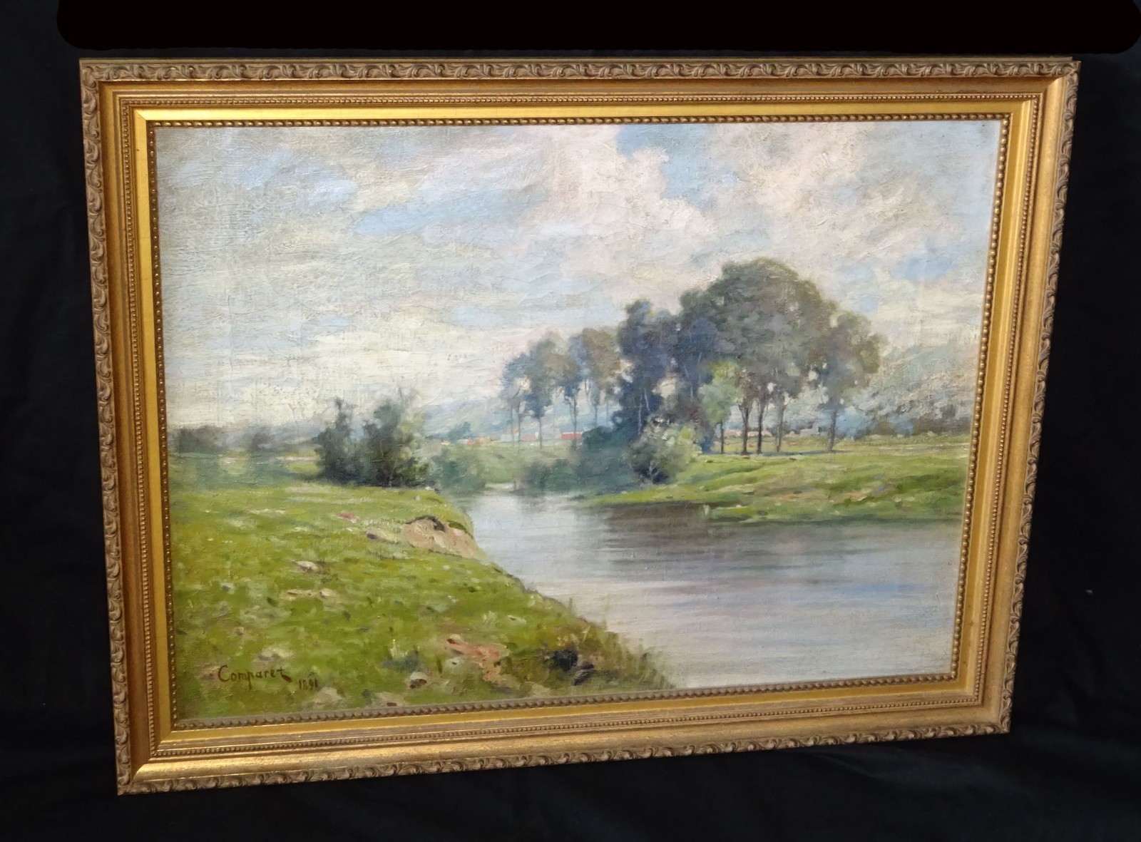 Alexis Comparet | River Landscape (1891) | MutualArt