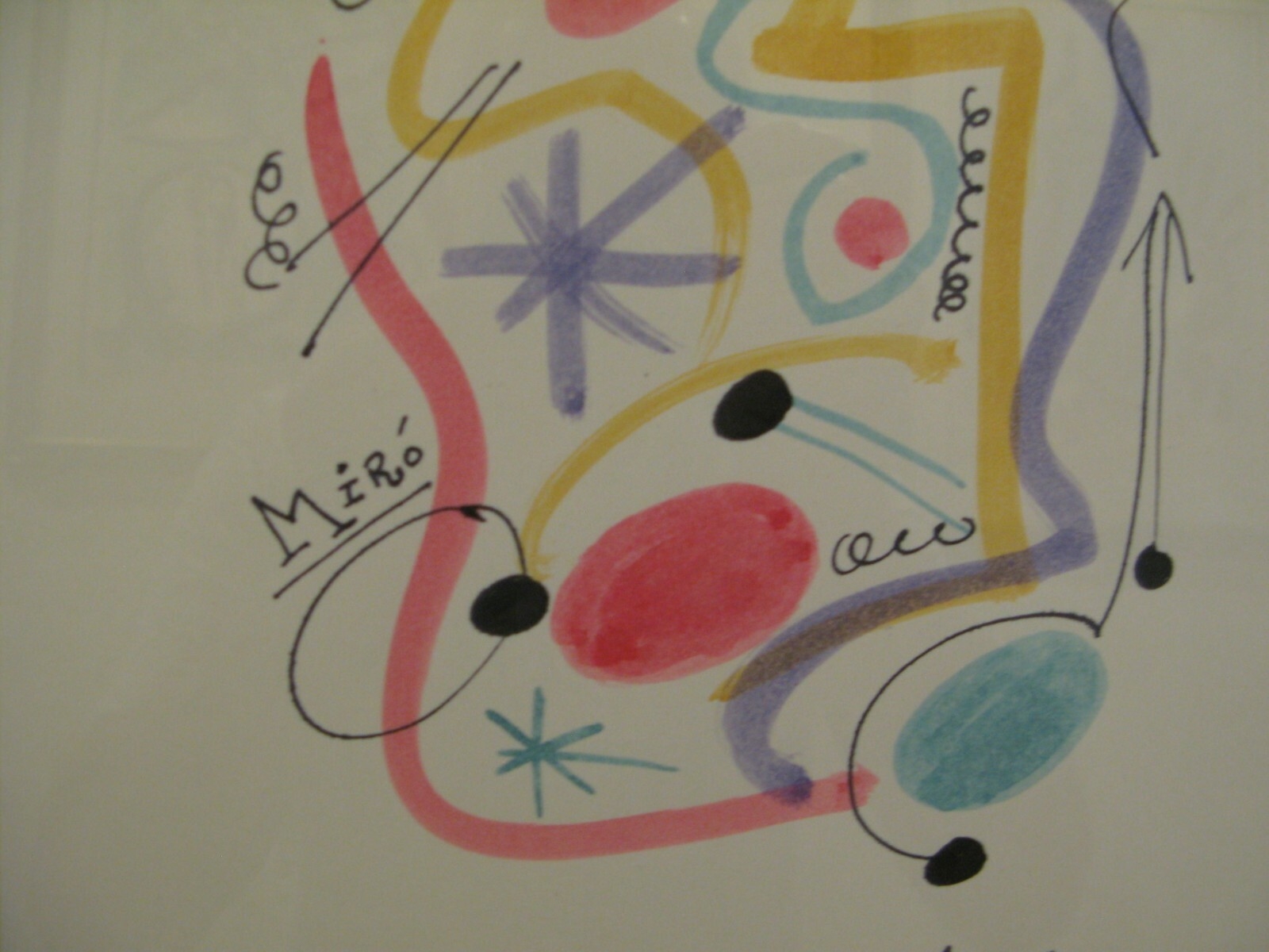 Joan Miró | ORIGINAL BLACK INK AND PASTEL SIGNED DRAWING (1950 - 1969 ...