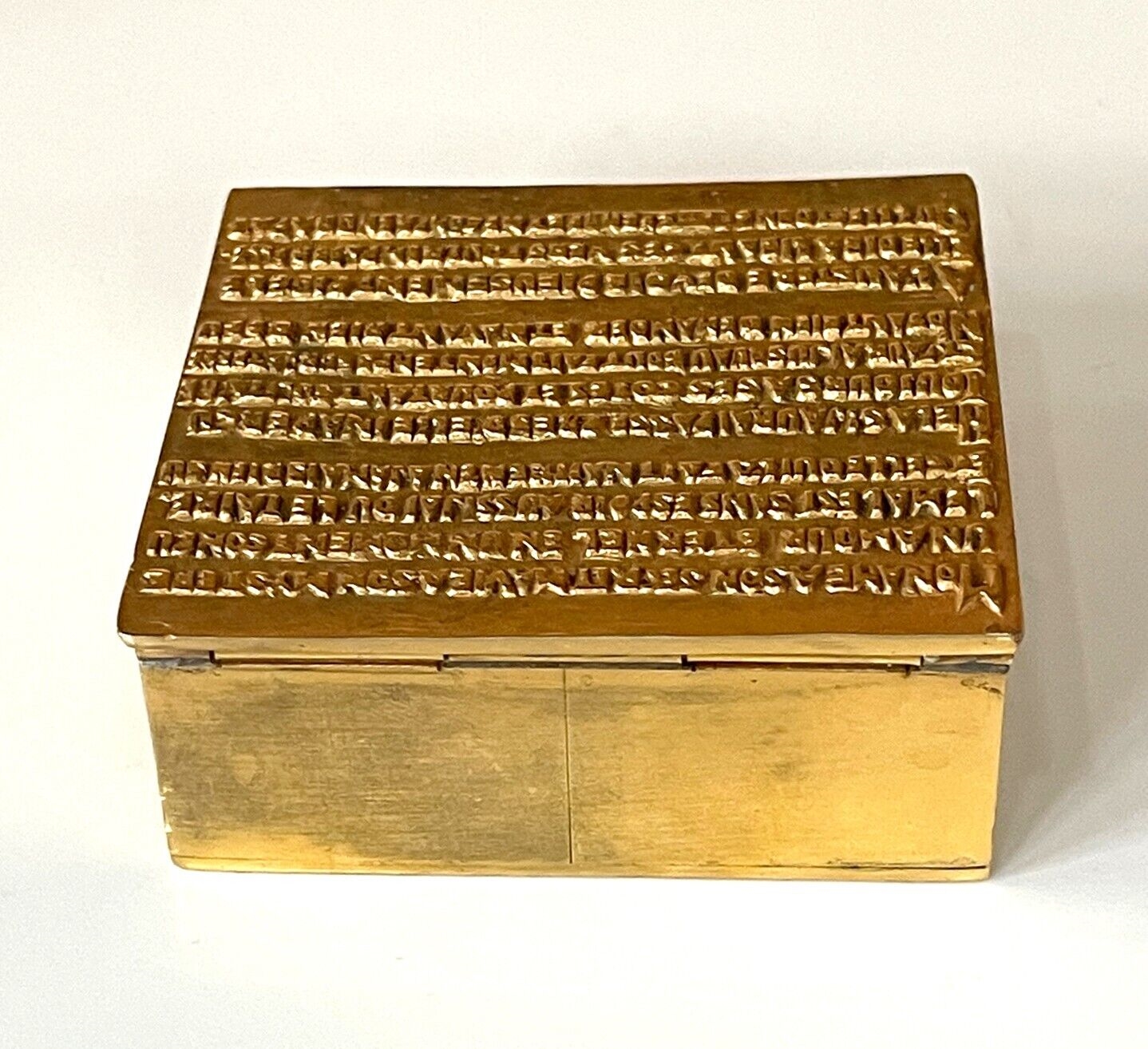 Line Vautrin | French Line Vautrin Bronze Poem Box with Sonnet by Felix ...