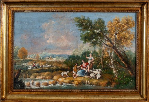 Shepherds by the River by French School, 18th Century, late 18th – early 19th century