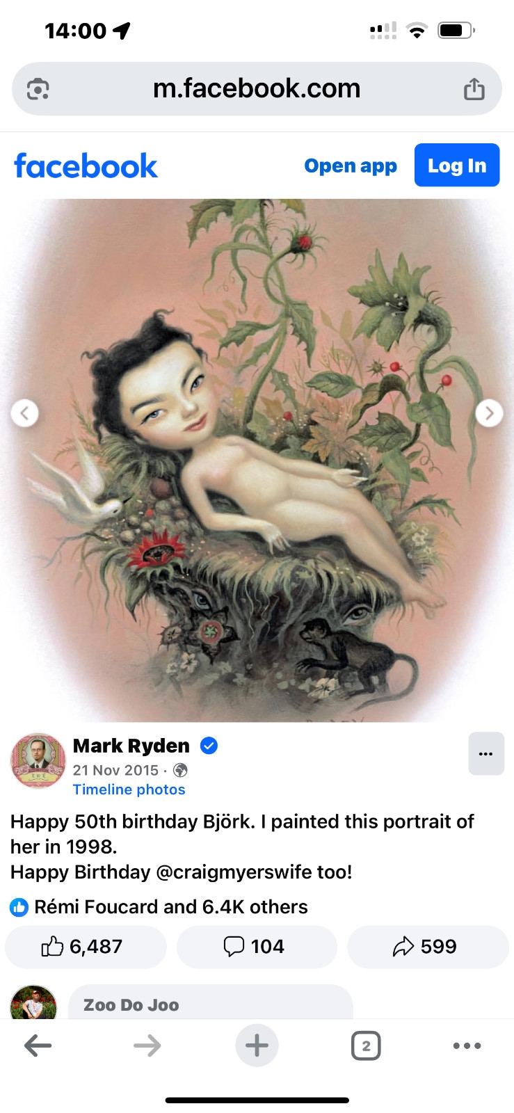 Mark Ryden | Mark Ryden Björk 50th Birthday Self Portrait (1998 ...