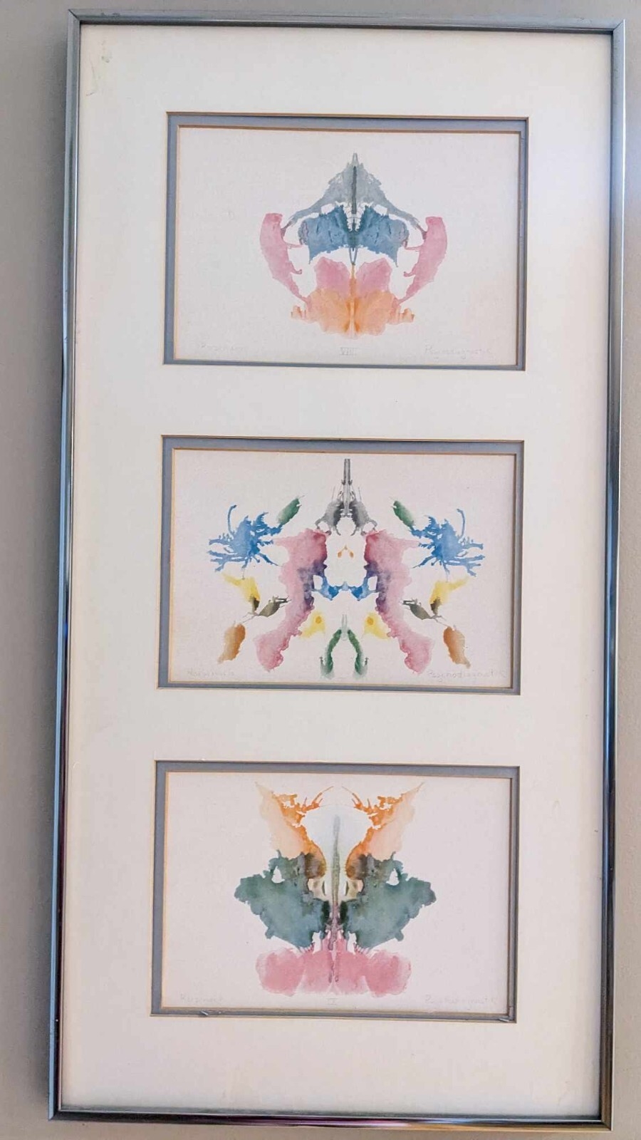 Hermann Rorschach | 3 RARE Hermann Rorschach pastel inkblots in a ...