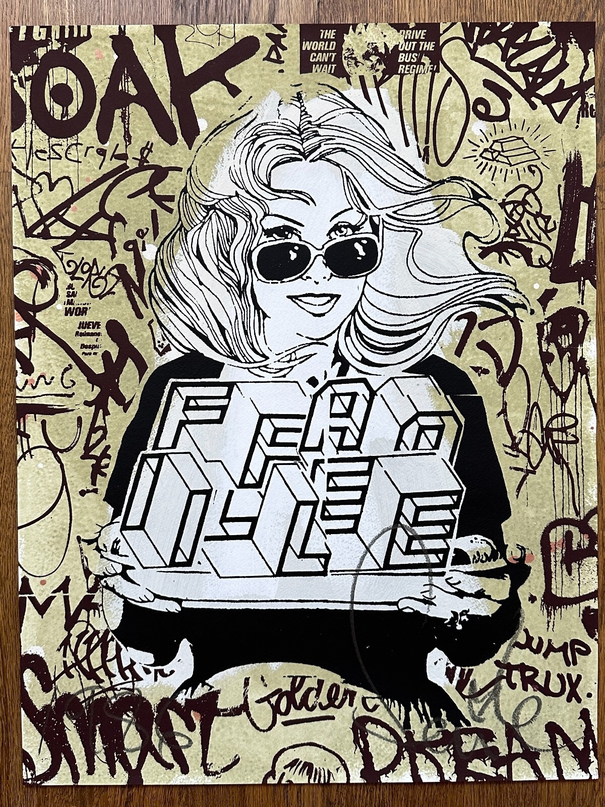 FAILE | FAILE Girl Variant Green Original Hand-finished Screenprint NYC ...