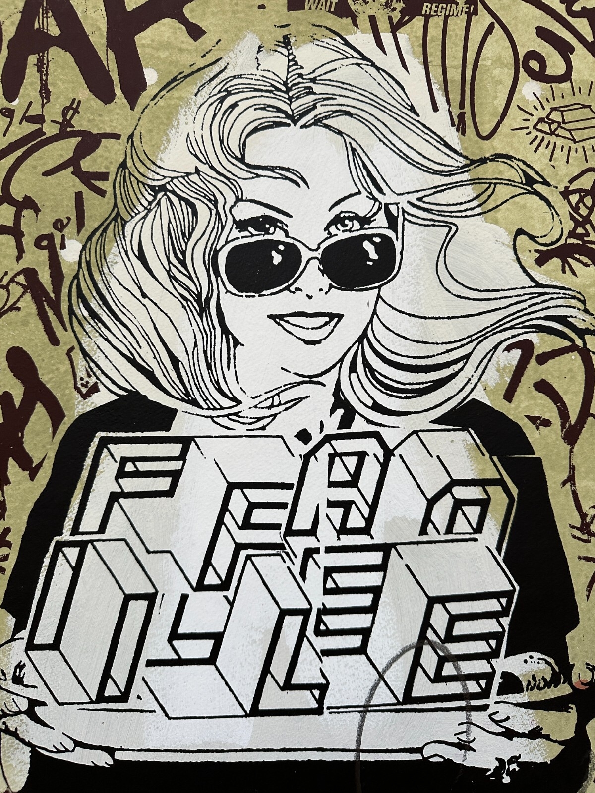 FAILE | FAILE Girl Variant Green Original Hand-finished Screenprint NYC ...