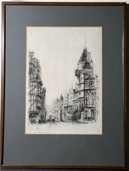 George Farrell | Four framed signed original etchings of London | MutualArt