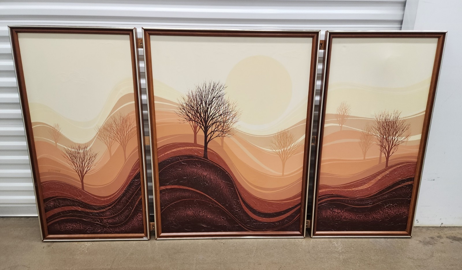 Letterman | Letterman Mid Century Modern 3 Panel Art Piece Painting On ...