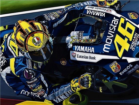 Colin Carter | Valentino Rossi 122x91.5 cms original oil painting (2016 ...