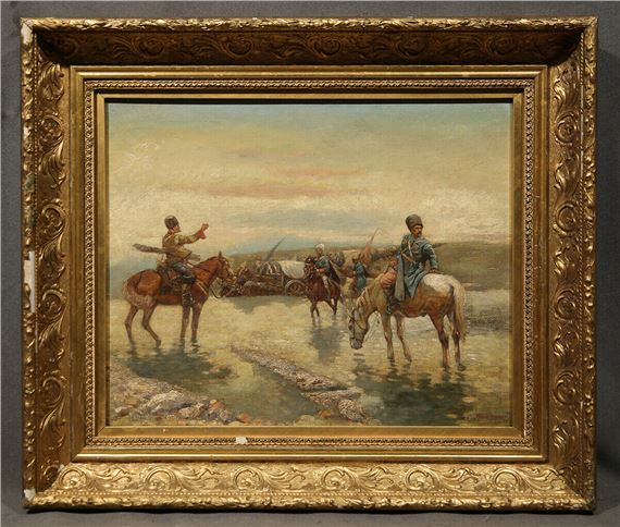 Rij-Rousseau Jeanne | 19th Century Orientalist Oil Painting of Russians ...