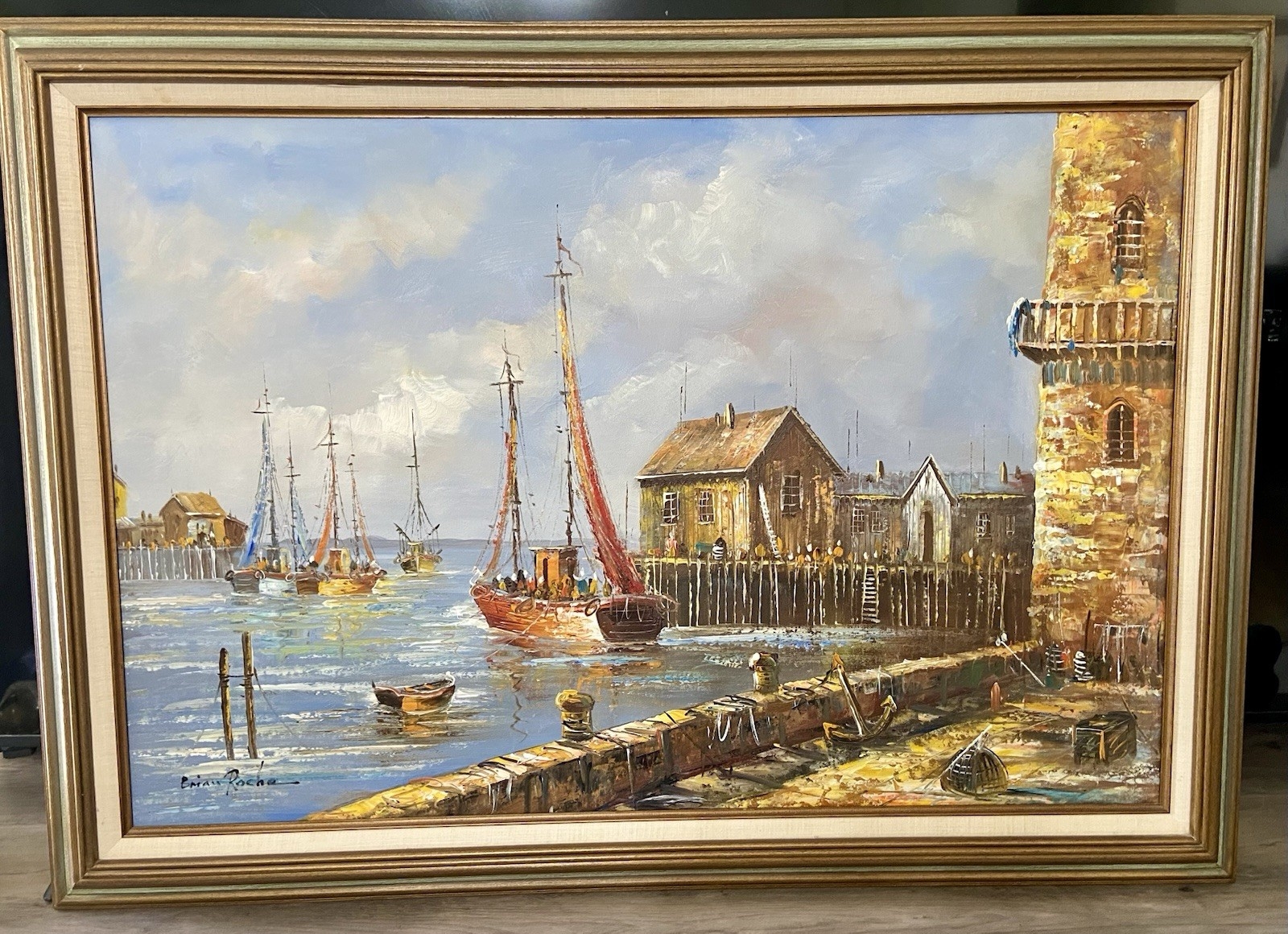 Brian Roche | Harbor Dock Nautical Scene (1960s) | MutualArt
