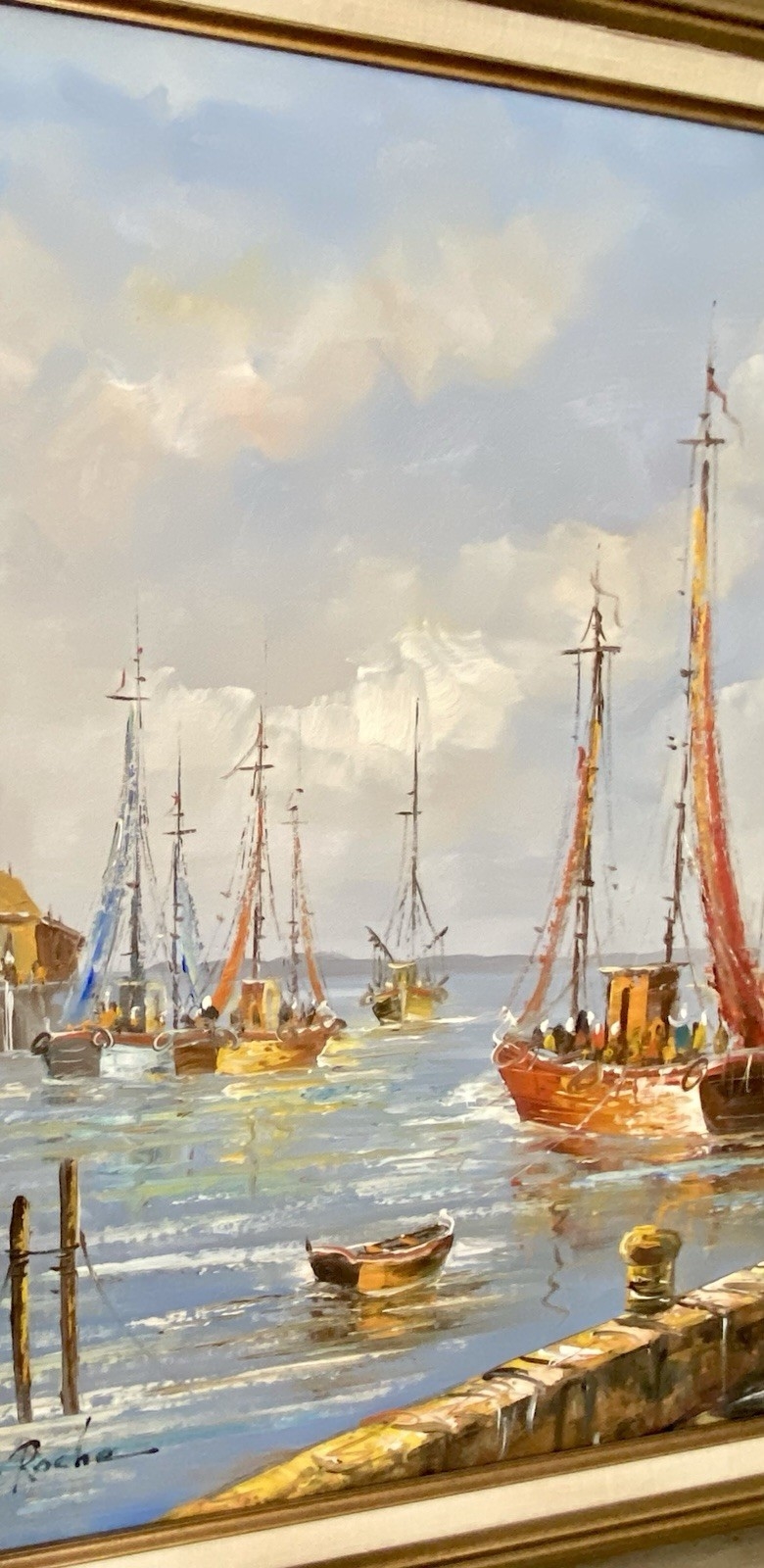 Brian Roche | Harbor Dock Nautical Scene (1960s) | MutualArt