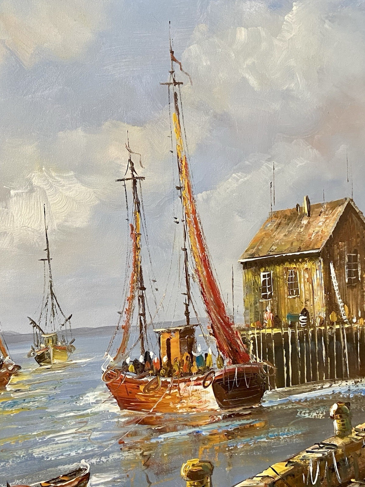 Brian Roche | Harbor Dock Nautical Scene (1960s) | MutualArt