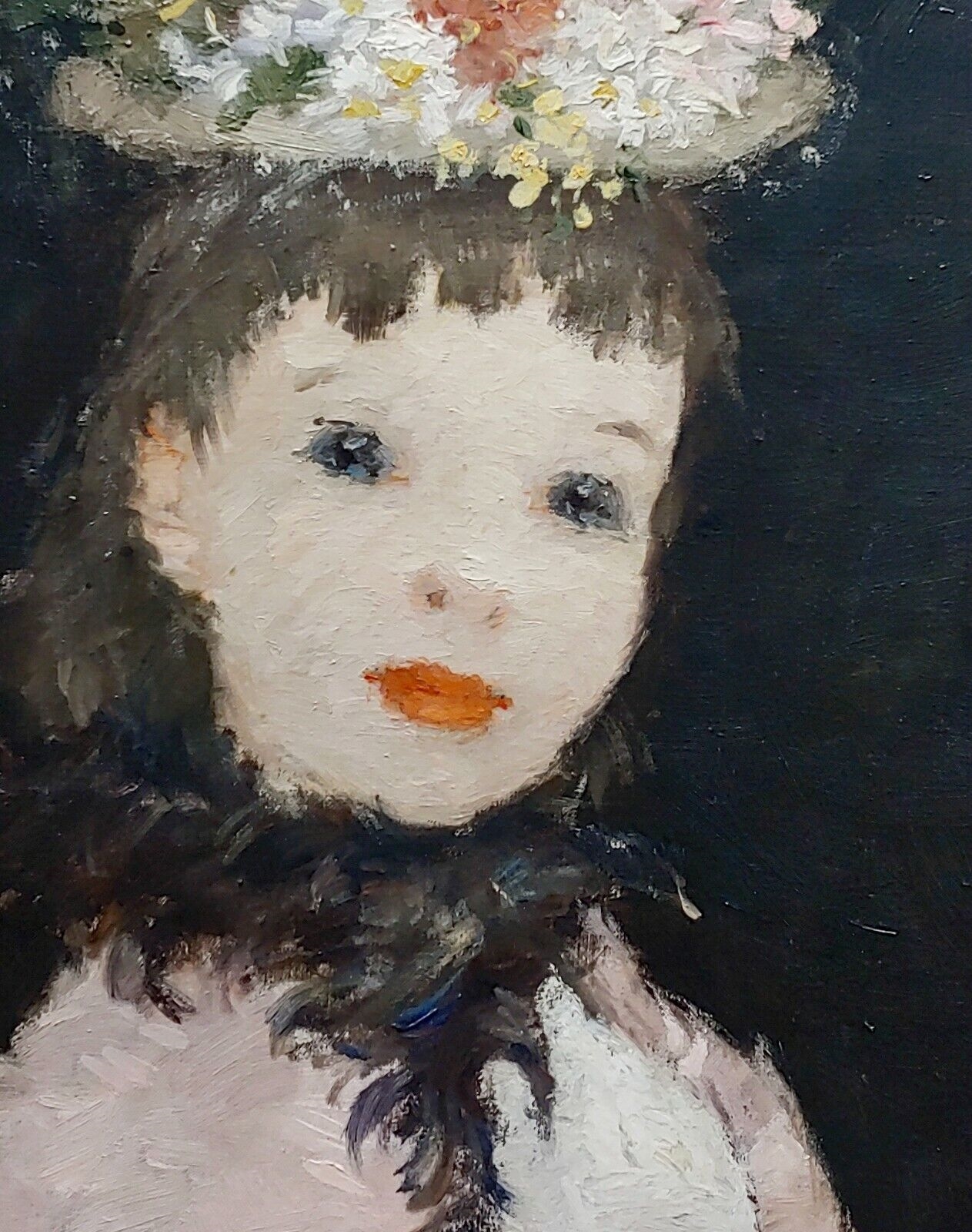 Dietz Edzard | Portrait of a Girl in Pink Dress & Hat of Flowers (1950s ...