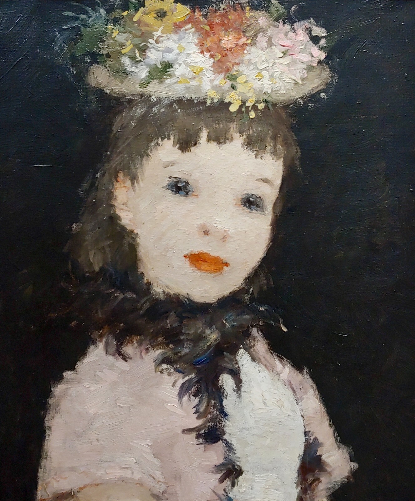 Dietz Edzard | Portrait of a Girl in Pink Dress & Hat of Flowers (1950s ...