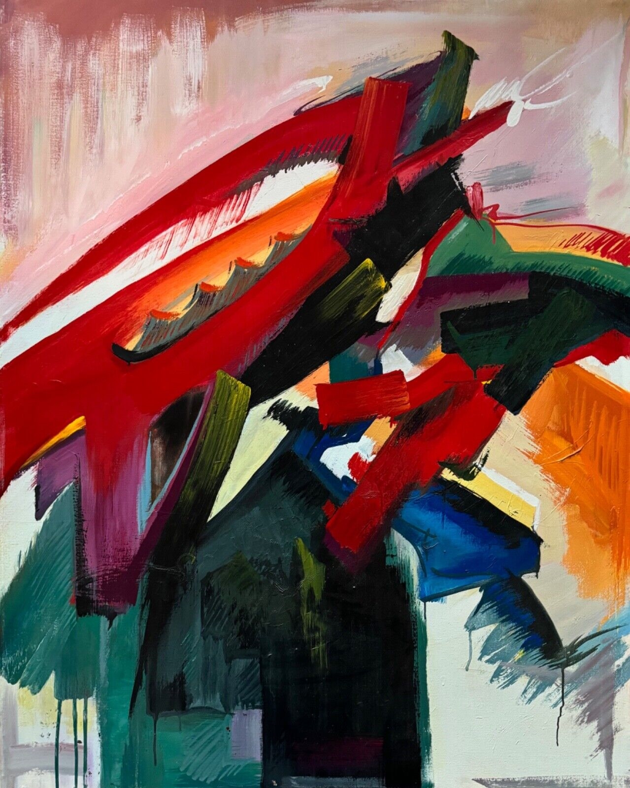 Stanley Jones | Abstract Colors Shapes Oil Painting (Circa 80s) | MutualArt