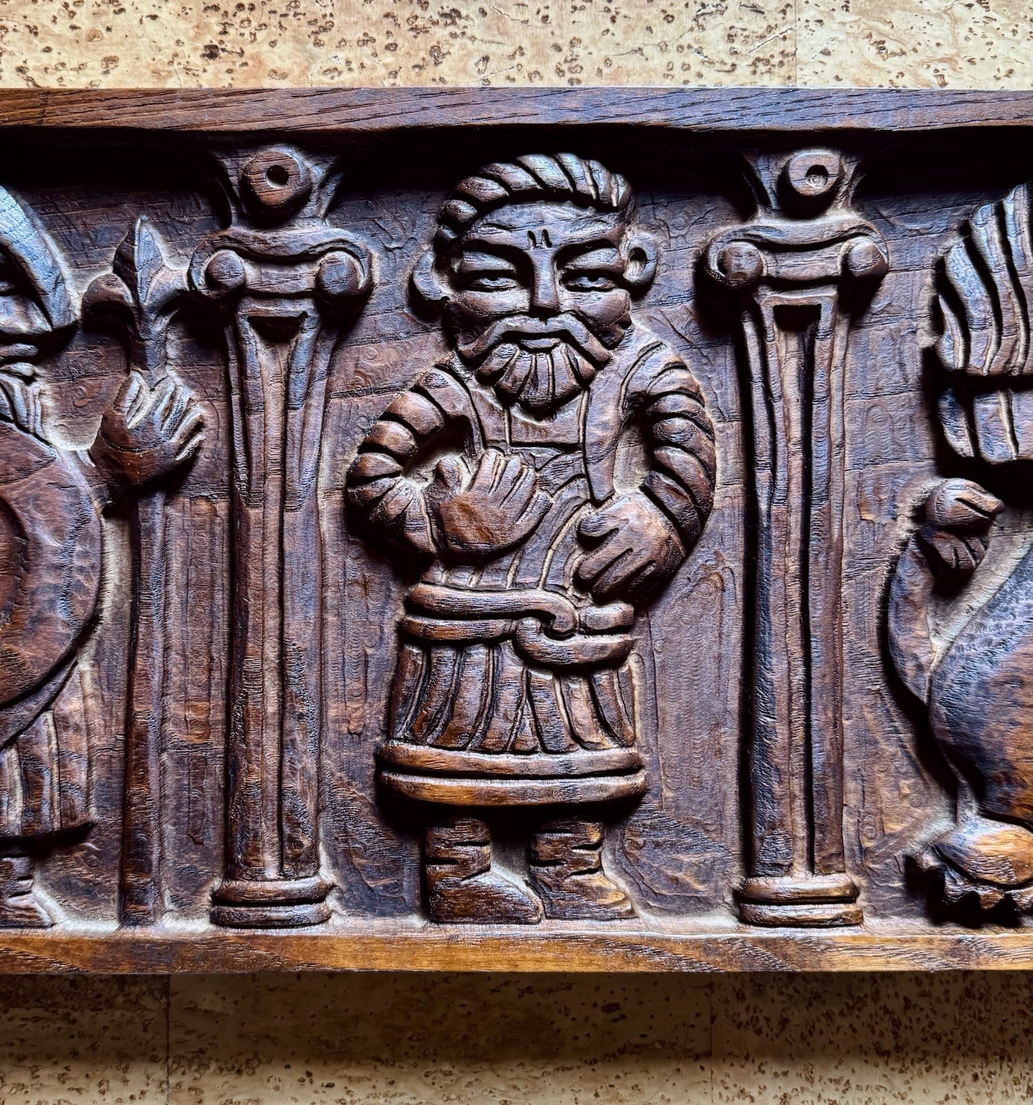 Evelyn Ackerman | Large Evelyn Ackerman Panelcarve Wood Bas Relief King ...