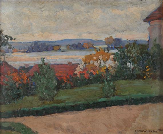 Edward Trojanowski | Widok z klasztoru w Czerwińsku (1916 (1916 ...
