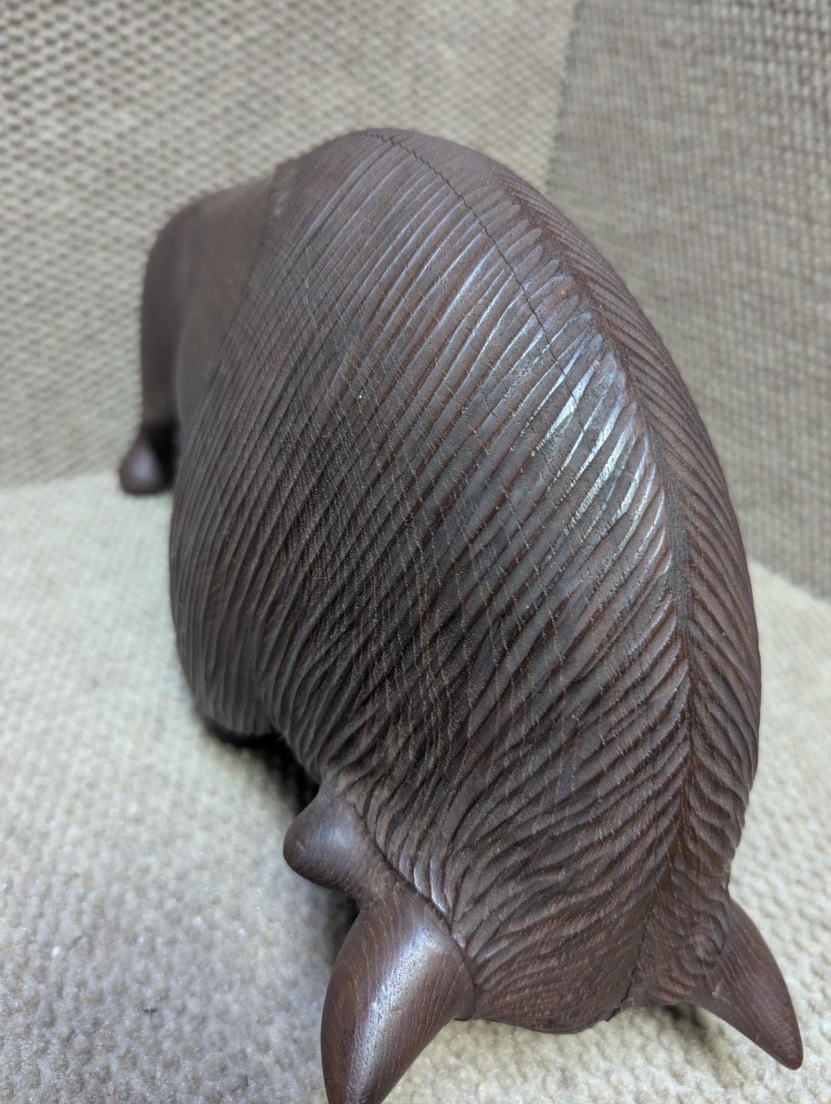 Den Permanente | Large Rare Danish Mid-Century Carved Teakwood Bison ...