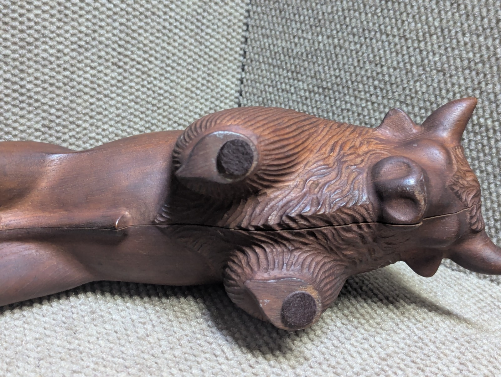 Den Permanente | Large Rare Danish Mid-Century Carved Teakwood Bison ...