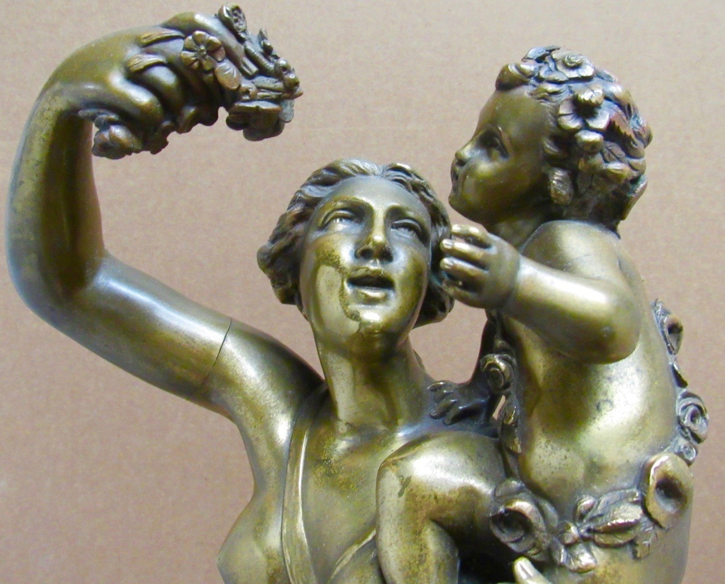 Claude Michel Clodion | VENUS CARRYING CUPID BRONZE 19 INCH STATUE ...