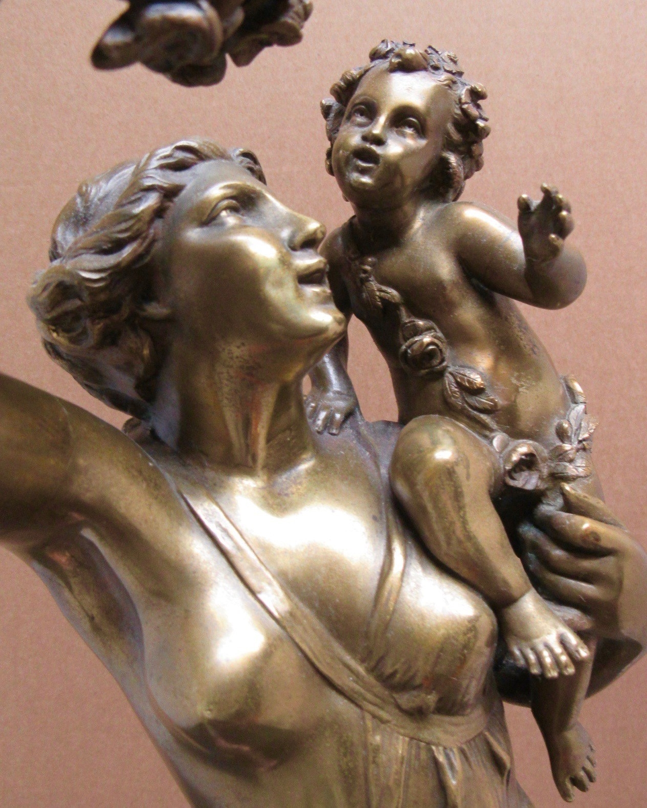 Claude Michel Clodion | VENUS CARRYING CUPID BRONZE 19 INCH STATUE ...