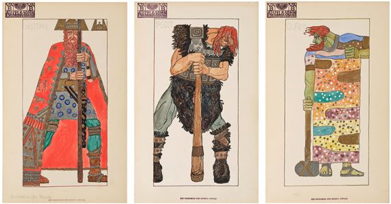 Heinrich Lefler | Three studies for costume designs for the opera ...