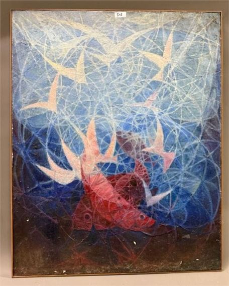 Nadia Fontenaille | Abstract fish composition | MutualArt