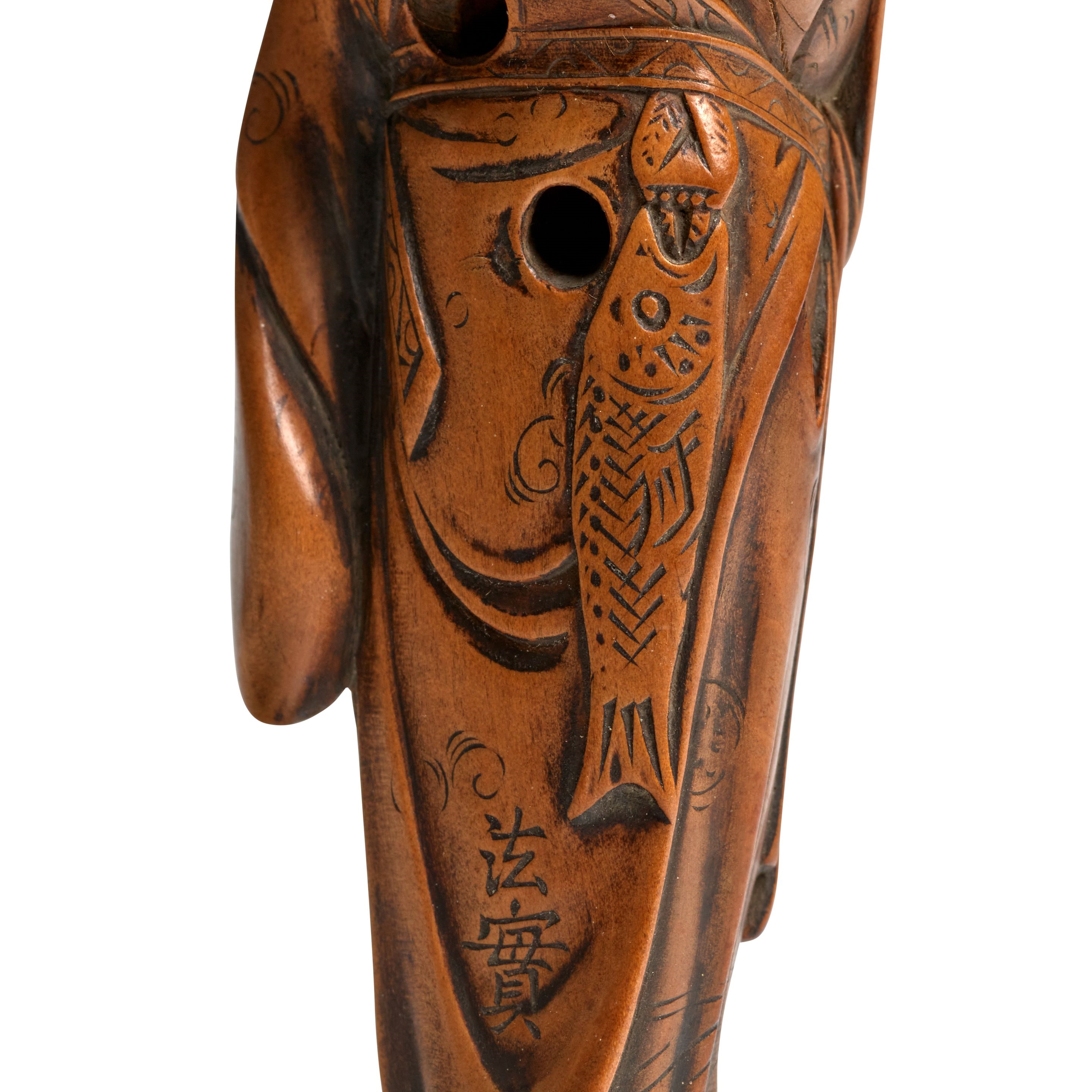 Meikeisai Hojitsu | A Large Wood Netsuke of a Sarugaku Performer Edo ...