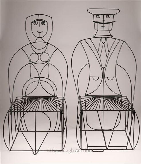 John Risley | Pair of Iconic Wrought Iron Anthropomorphic Whimsical ...