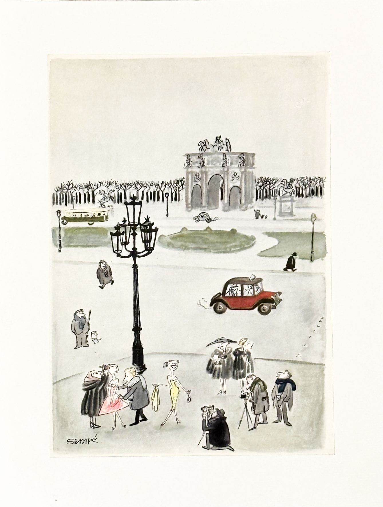 Jean-Jacques Sempé | Paris La Mode Place de La Concorde Vintage Poster ...