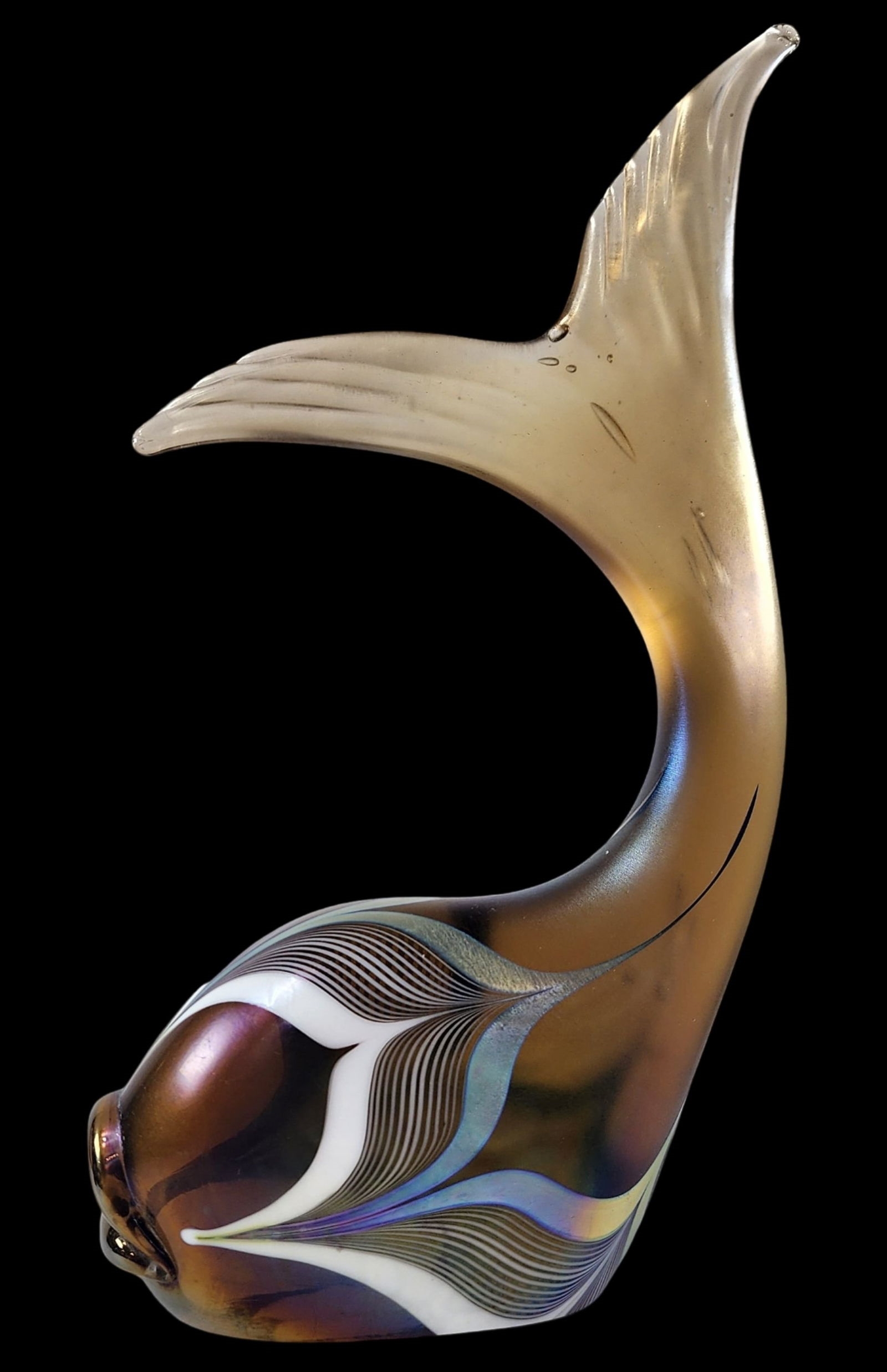 Stuart Abelman | Vintage STUART ABELMAN Art Glass Pulled Feather Design ...