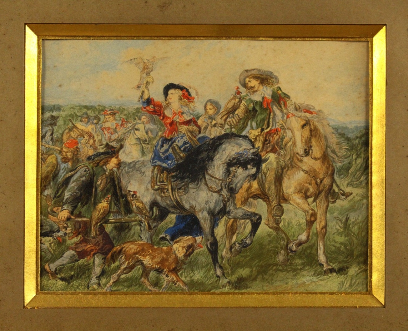 Sir John Gilbert | Pair of Watercolors, Hunting Scenes (1867) | MutualArt